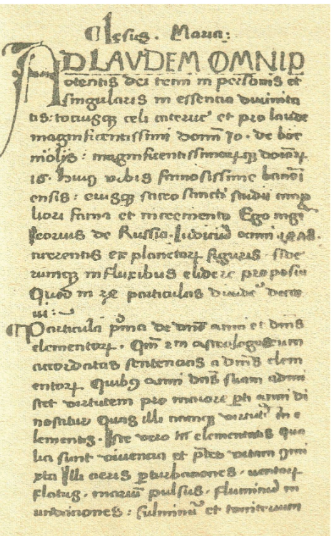 перший аркуш рукопису прогностика на 1478 р.