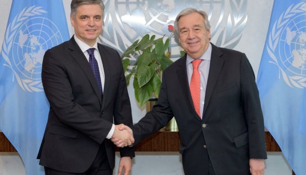 Prystaiko et le secrétaire général de l'ONU discutent de l'agression russe contre l'Ukraine