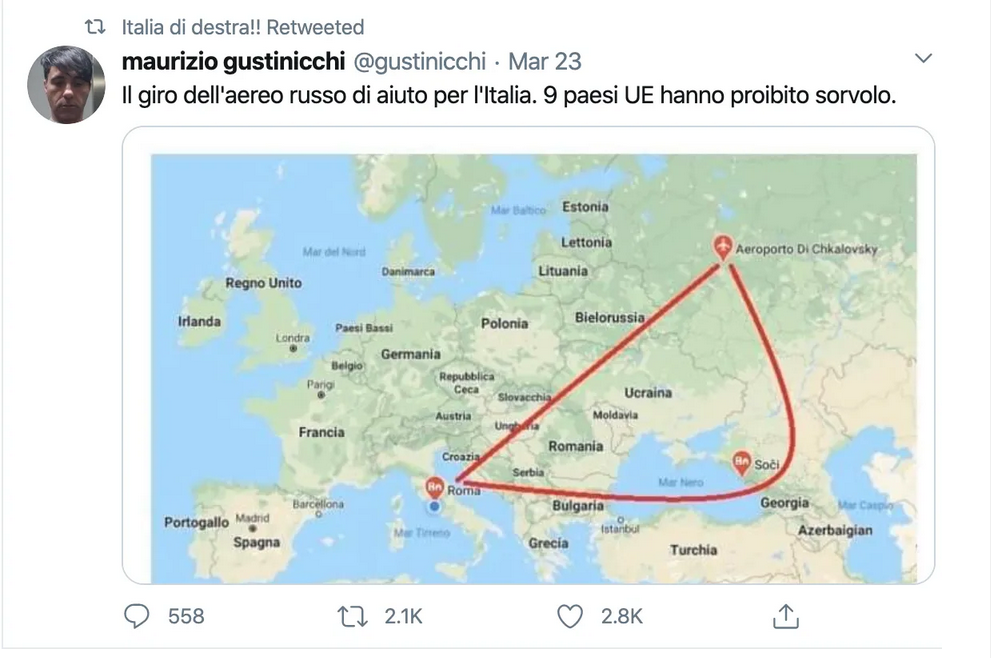 Русская помощь Италии