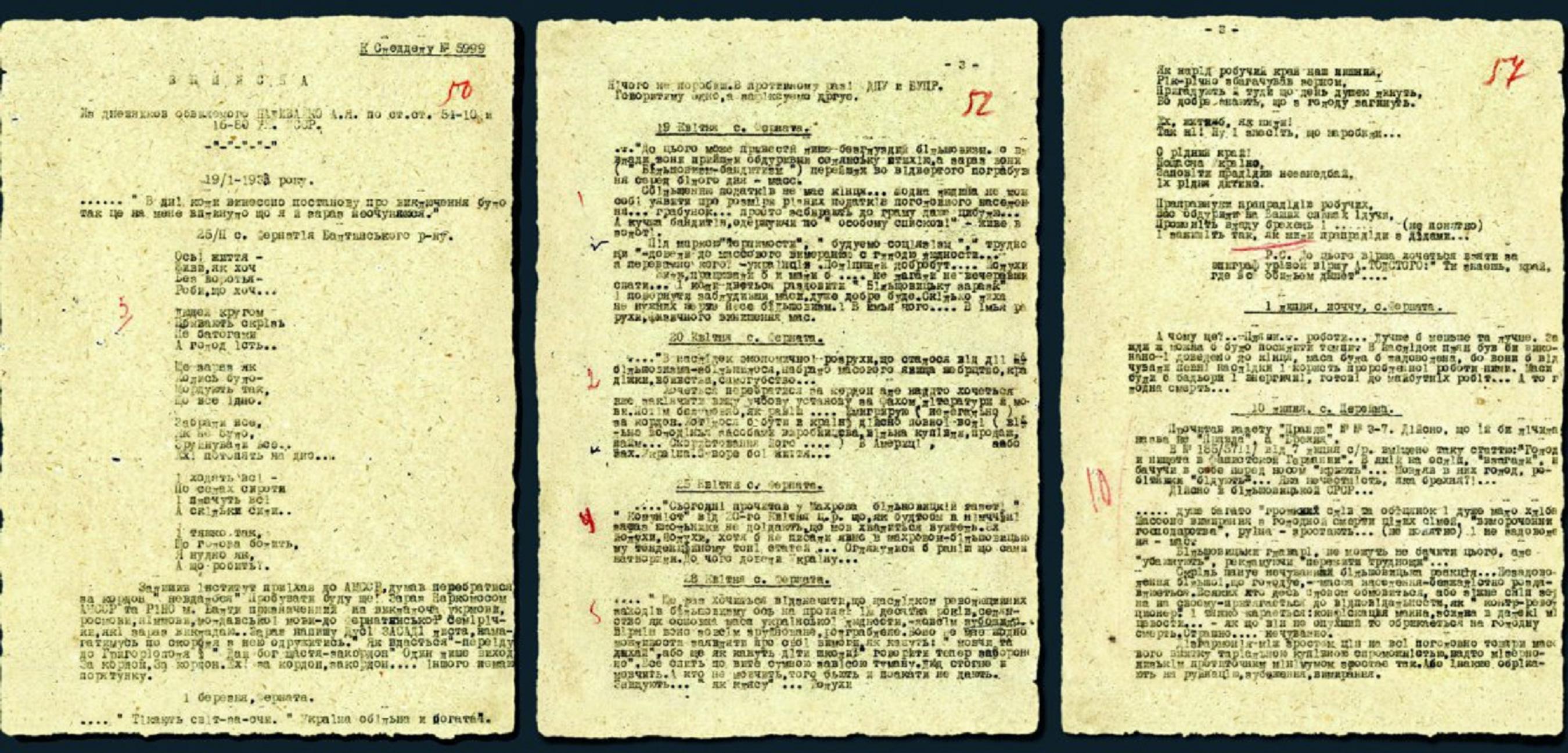 Сторінки щоденника передруковані до судової справи Олексія Наливайка