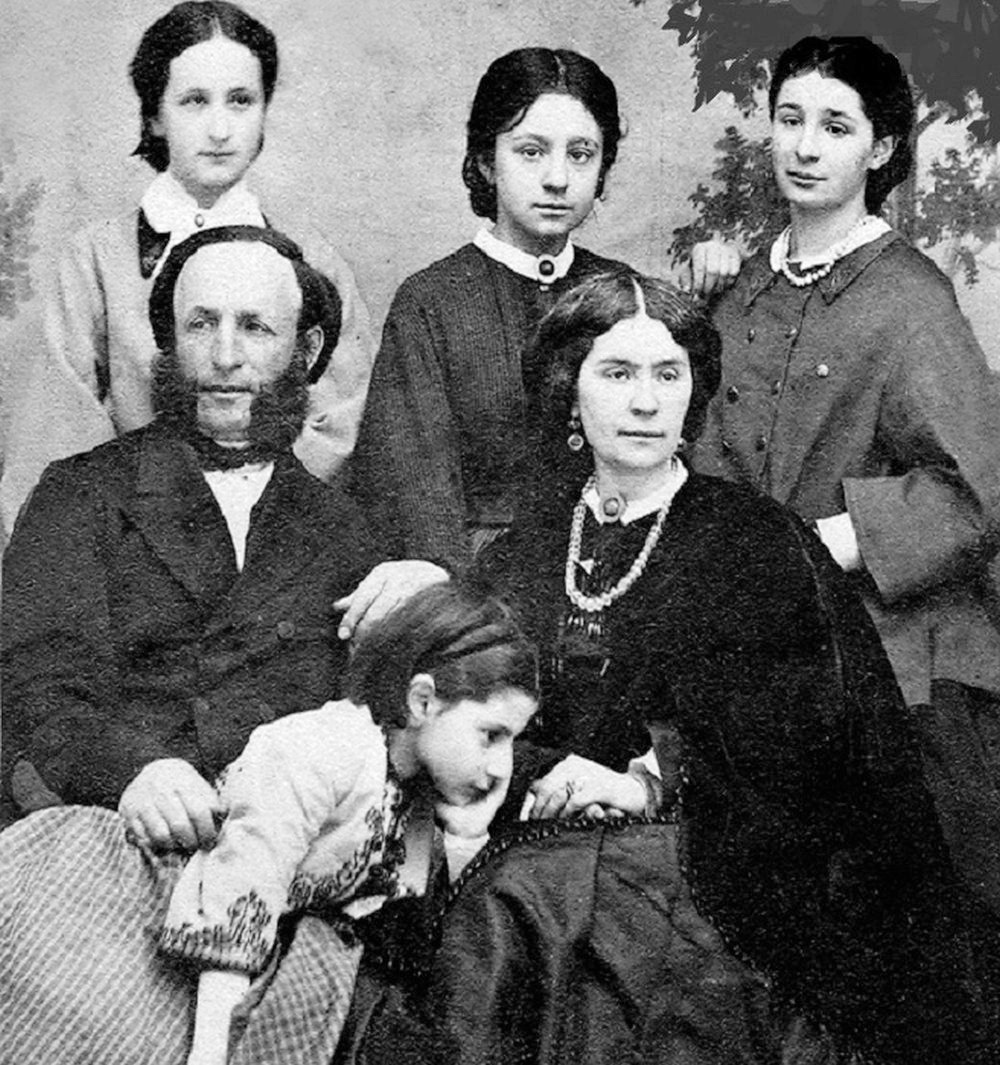 Іван Айвазовський, його дружина Юлія Гревс і їх дочки, зліва направо - Олександра, Марія, Олена, Жанна 1849 р.