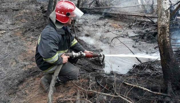 Рятувальники продовжують гасити осередки тління під Чорнобилем та на Житомирщині