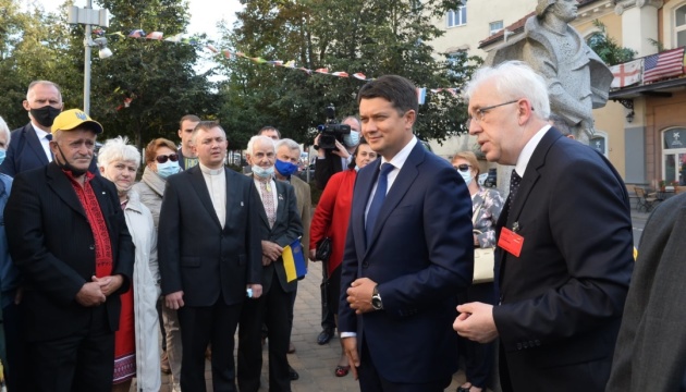 Razumkov meets with Ukrainian community in Lithuania 