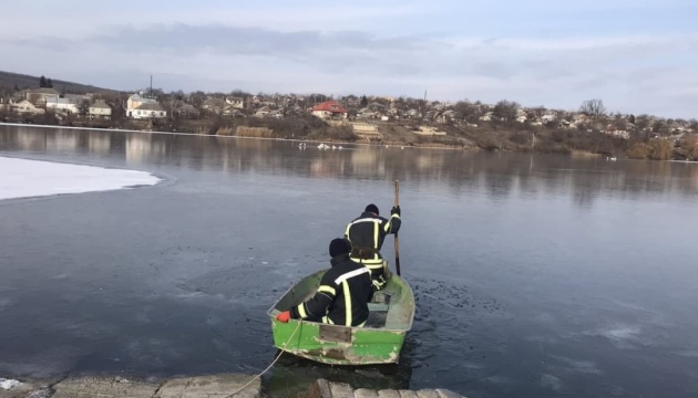 На Одещині рятувальники допомогли злетіти зграї лебедів, які вмерзли в кригу ставка