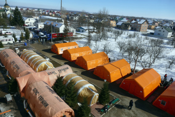 Na Przykarpaciu rozstawiono 30 namiotów mobilnego szpitala