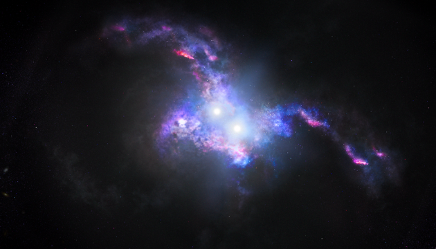 Hubble зняв подвійні квазари у галактиках, що зливаються