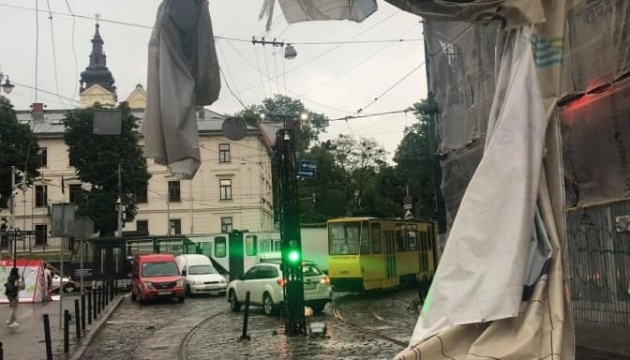 Буревій зупинив у Львові усі трамваї і тролейбуси