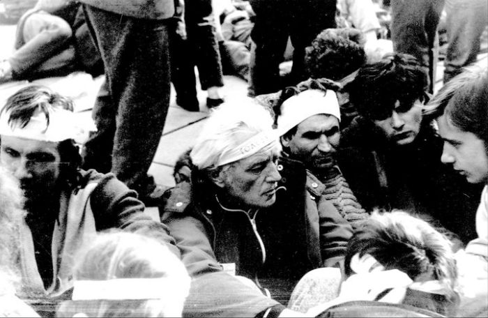 Степан Хмара серед учасників Революції на граніті, 1990