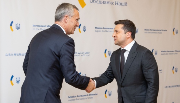 Ukrainian president, NATO secretary general meet in New York