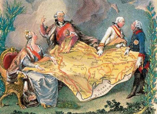 Карикатура XVIII в. на раздел Польши
