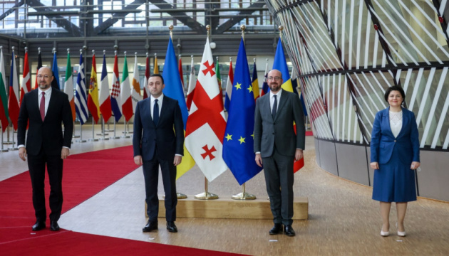 Schmyhal und seine Amtskollegen aus Georgien und Moldawien treffen sich in Brüssel mit Charles Michel