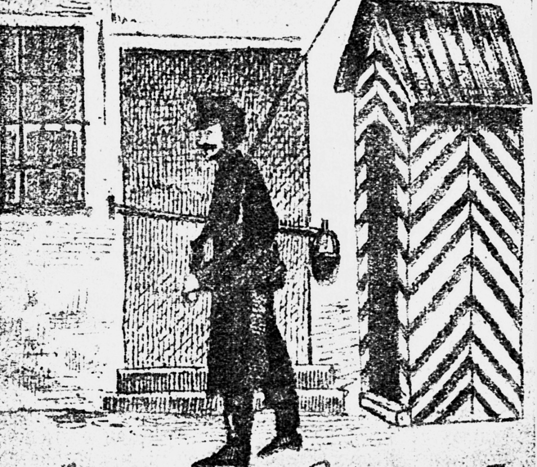 Біля входу в камери Рогожської поліцейської частини в Москві_ малюнок В.Г. Короленка. 1879 р.