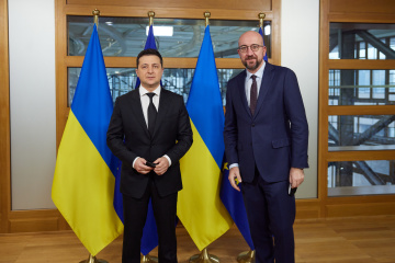 Zelensky meets with European Council President Michel in Brussels 