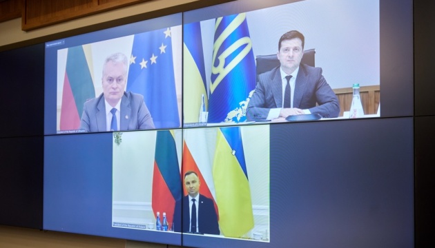 Präsidenten der Ukraine, Litauens und Polens geben gemeinsame Erklärung ab