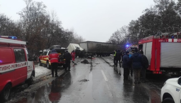 Eleven killed in bus and truck collision in Chernihiv region