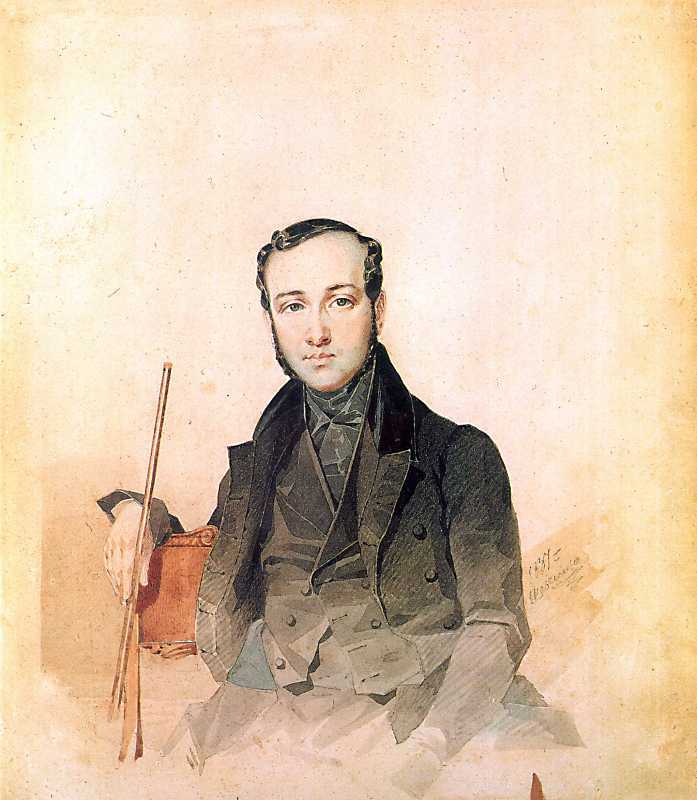 Тарас Шевченко, ймовірно, портрет Євгена Гребінки, акварель, 1838 р.
