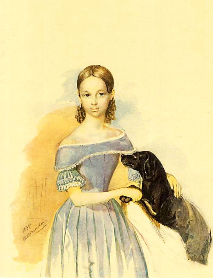 Тарас Шевченко, Портрет дівчини з собакою, 1838 р. А