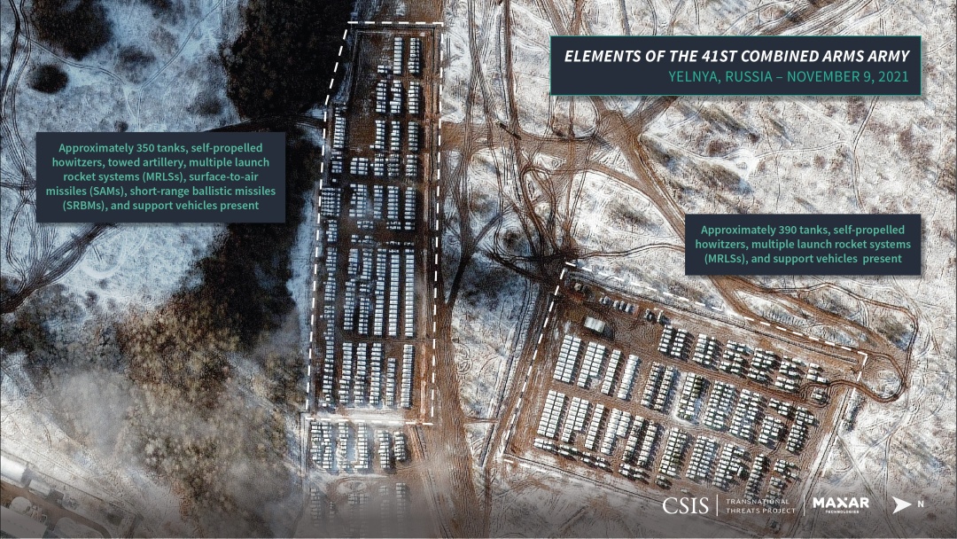 Зображення 1b. Наближене зображення російських військових об'єктів біля Єльні: