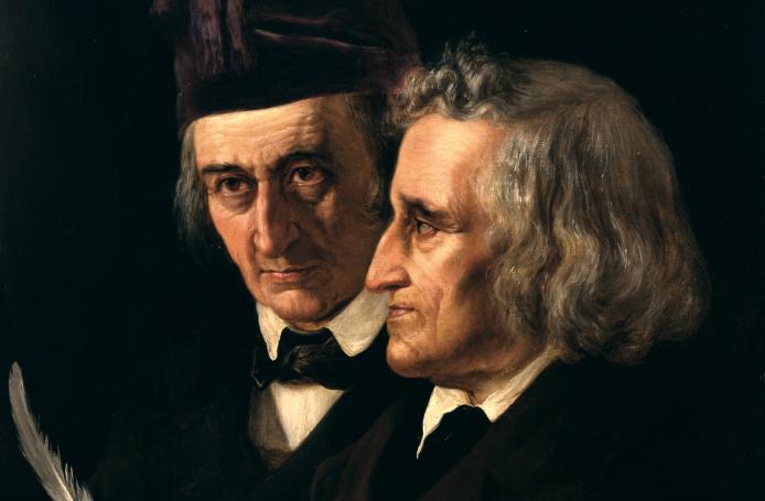 Вільгельм Грімм (ліворуч) з братом Якобом