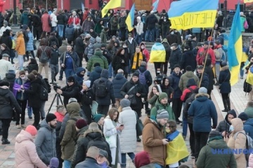  W Kijowie działacze maszerowali przeciwko rosyjskiej agresji