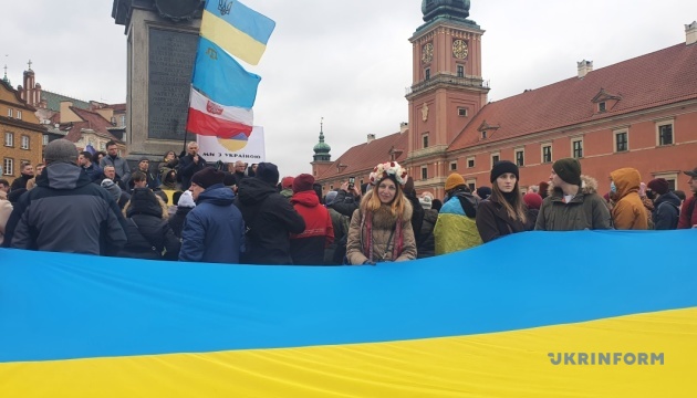 У Варшаві й інших містах Польщі відбулися акції на підтримку України