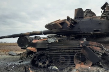 Rosyjska kolumna czołgów zniszczona została w rejonie Czernihowa