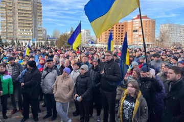 More 1,500 Enerhodar residents rally against Russian invaders