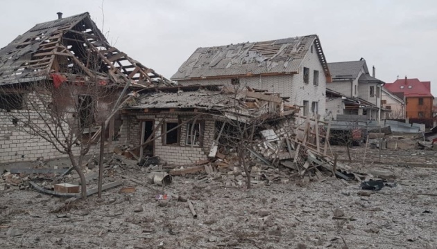 Russian missile strike destroys 30 houses in Ovruch, Zhytomyr Region