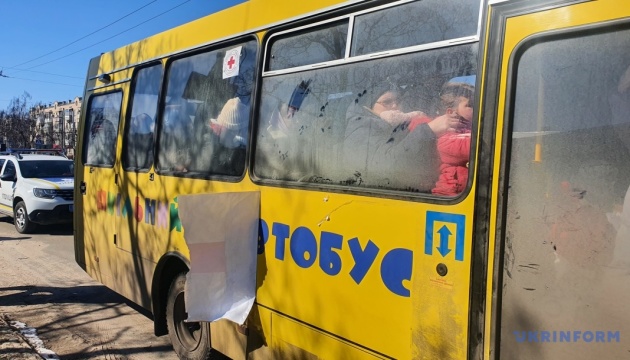１９日のウクライナ・ロシア人道回廊を通じて避難した市民６６２３人