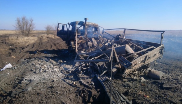 На Чернігівщині знищена колона російських військових разом із технікою