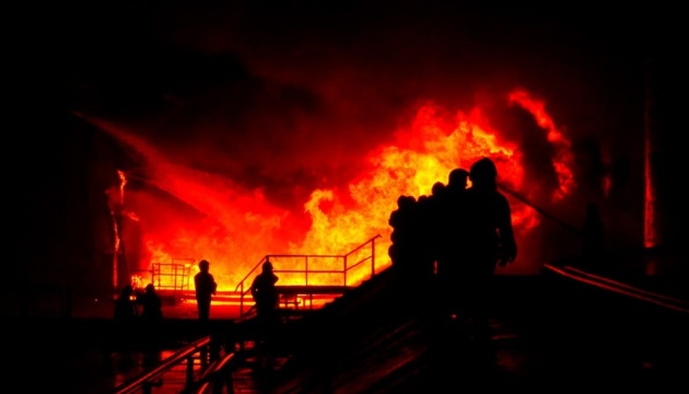 Fire at Lviv oil depot, caused by shelling, put out