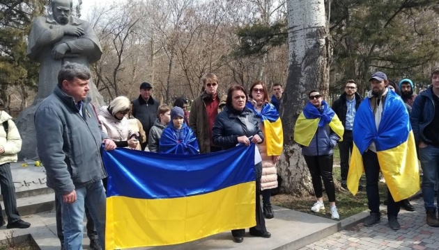 У Єревані акцію солідарності з Україною провели біля пам’ятника Шевченку