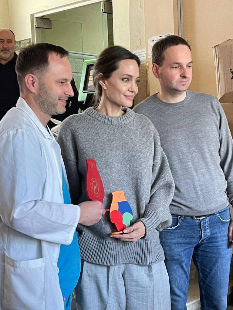 In Lviv, Angelina Jolie visits children injured in missile strike on Kramatorsk