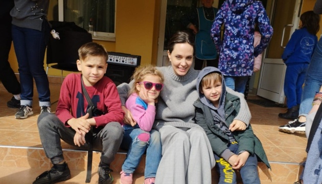 In Lviv, Angelina Jolie visits children injured in missile strike on Kramatorsk