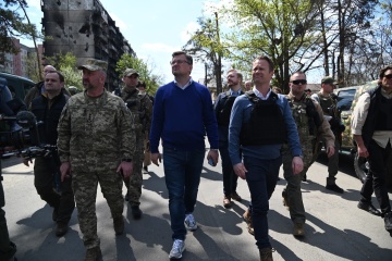 Danish, Ukrainian foreign ministers visit Irpin