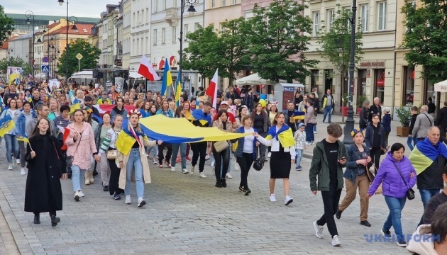 Ukraińcy zorganizowali w Warszawie Marsz Wdzięczności dla Polaków

