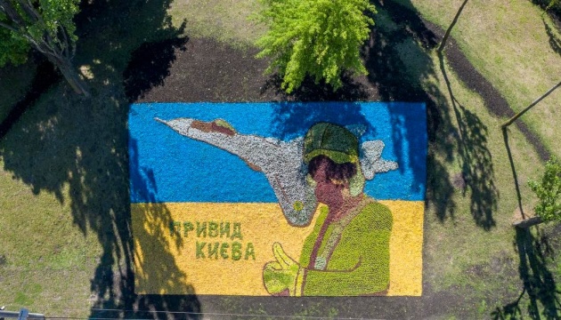 Інсталяція «Привид Києва» стала найбільшою в Україні патріотичною композицією з квітів