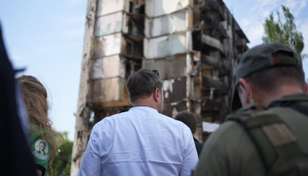 ‘Nothing can convey horror of what happened here’: PM of Luxembourg visits Borodianka