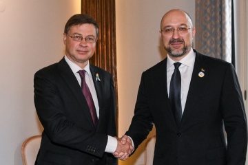 Shmygal y Dombrovskis se reúnen en Lugano y hablan del comercio entre Ucrania y la UE