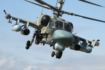 Feindlicher Kampfhubschrauber Ka-52 in der Südukraine abgeschossen