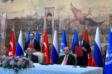 穀物回廊合意にウクライナ、トルコ、国連、ロシアが署名　１２０日間の輸出航路確保