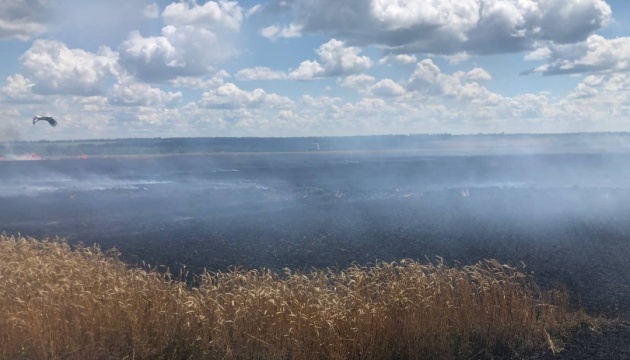 Des bombardements russes ont provoqué des feux dans les champs de blé dans la région de Kharkiv 