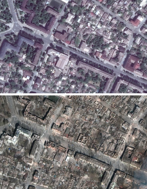 Фото Маріуполя зі супутника до та після штурму міста росіянами
