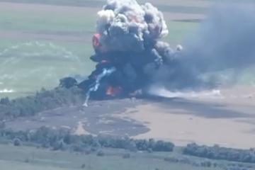 Ukrainian military destroy enemy APC together with crew