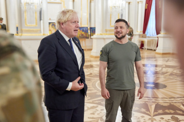Zelensky presents Johnson with Order of Liberty in Kyiv