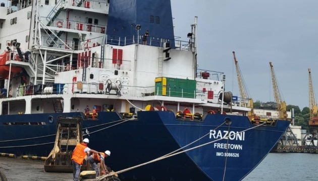 Razoni ship docks at port of Mersin in Turkey - ambassador
