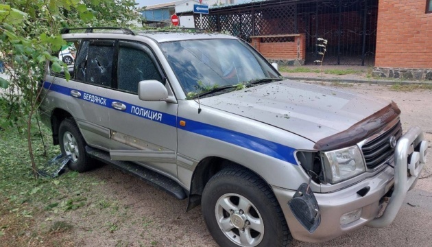 Car with collaborator blown up in Berdiansk