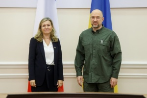 Shmygal y Braun-Pivet se reúnen en Kyiv y discuten la escalada de la guerra por parte de Rusia