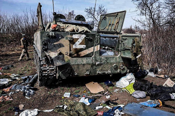 Südukraine: Streitkräfte der Ukraine töteten 75 Invasoren, zerstörten ein Munitionslager und 20 Kampffahrzeuge  