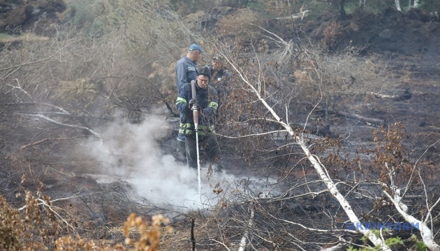 На Київщині рятувальники продовжують гасити пожежі на торфовищах